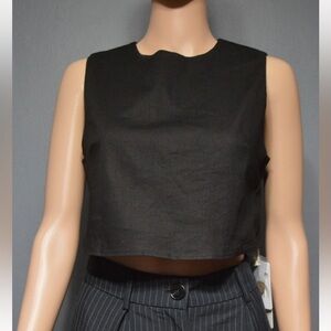 COMMENSE Sz XS Black Sleeveless Crop Top